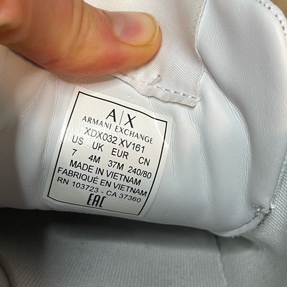 Armani Exchange Men's Sneakers White Size 7 US Lace-Up Low-Top - Picture 7 of 13